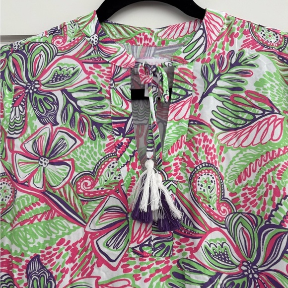 Stella Parker Collection Floral Patterned Dress in Pink and Green Sz Small - Picture 2 of 7